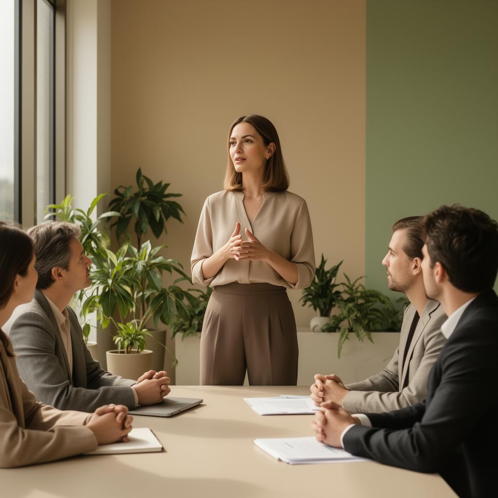Leadership facilitator guiding a workplace conversation